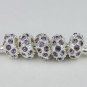 50X WHOLESALE LOTS VIOLET CRYSTAL SILVER EUROPEAN CHARM BEADS FIINDINGS