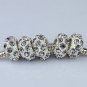 50X WHOLESALE LOTS GREY CRYSTAL SILVER EUROPEAN CHARM BEADS FIINDINGS