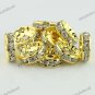 100X CLEAR CRYSTAL GOLD SPACER LOOSE BEADS JEWELRY FINDINGS WHOLESALE LOTS 12MM