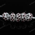 50X WHOLESALE LOTS DEEP RED CRYSTAL SILVER EUROPEAN CHARM BEADS FIINDINGS