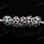 50X WHOLESALE LOTS DEEP RED CRYSTAL SILVER EUROPEAN CHARM BEADS FIINDINGS