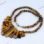NATURAL TIGER EYE GEMSTONE PENDANT BEAD FASHION NECKLACE 18"