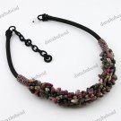 20" NATURAL TOURMALINE GEMSTONE CHIP FASHION CHARM NECKLACE