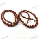 6-14MM GOLDSTONE GEMSTONE BALL BEADS FASHION CHARM NECKLACE  18"L