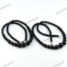 18"L GOLDSTONE GEMSTONE BALL BEADS FASHION CHARM NECKLACE 6-14MM