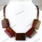 NATURAL MULTICOLOR PICASSO JASPER RECTANGLE FASHION CHARM NECKLACE