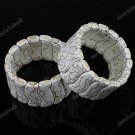 7.5" HOWLITE TURQUOISE GEMSTONE STRETCH BRACELET BANGLE NATURAL