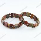 7.5" Picasso Jasper Gemstone Stretch Charm Bracelet Bangle
