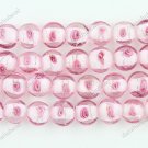 33PCS PINK LAMPWORK GLASS OVAL CHARM LOOSE BEADS FINDINGS STRAND 12MM