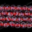 33PCS RED  LAMPWORK GLASS OVAL CHARM LOOSE BEADS FINDINGS STRAND 12MM
