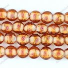 33PCS LIGHT COFFEE LAMPWORK GLASS OVAL CHARM LOOSE BEADS FINDINGS STRAND 12MM