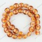 33PCS LIGHT COFFEE LAMPWORK GLASS OVAL CHARM LOOSE BEADS FINDINGS STRAND 12MM
