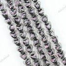 12MM BLACK GLASS HEART SPACER LOOSE BEADS FINDINGS 1 STRAND 33PCS