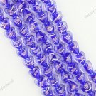 12MM DEEP BLUE GLASS HEART SPACER LOOSE BEADS FINDINGS 1 STRAND 33PCS