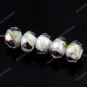 5X WHITE&BLACK LAMPWORK GLASS FACETED SPACER LOOSE BEADS FINDINGS