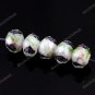 5X WHITE&BLACK LAMPWORK GLASS FACETED SPACER LOOSE BEADS FINDINGS