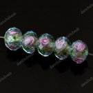 5X OCEAN BLUE LAMPWORK GLASS FACETED SPACER LOOSE BEADS FINDINGS
