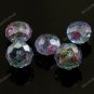 5X LIGHT BLUE LAMPWORK GLASS FACETED SPACER LOOSE BEADS FINDINGS 7X11MM