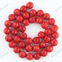 10MM RED SEA CORAL CARVED FLOWER ROUND LOOSE BEADS FINDINGS 1 STRAND