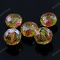 5X GOLDEN LAMPWORK GLASS FACETED SPACER LOOSE BEADS FINDINGS 7X11MM