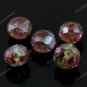 5X LIGHT PURPLE LAMPWORK GLASS FACETED SPACER LOOSE BEADS FINDINGS 7X11MM