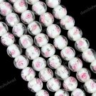 10MM WHITE LAMPWORK GLASS SPACER LOOSE BEADS JEWELRY FINDINGS 1 STRAND