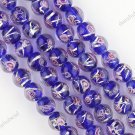 10MM DEEP BLUE LAMPWORK GLASS SPACER LOOSE BEADS JEWELRY FINDINGS 1 STRAND