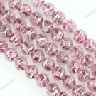 10MM LIGHT PURPLE LAMPWORK GLASS SPACER LOOSE BEADS JEWELRY FINDINGS 1 STRAND