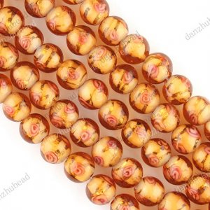10MM LIGHT COFFEE LAMPWORK GLASS SPACER LOOSE BEADS JEWELRY FINDINGS 1 STRAND