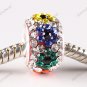 RAINBOW SWAROVSKI CRYSTAL 925 STERLING SILVER EUROPEAN BIG HOLE CHARM BEAD
