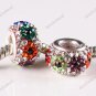RAINBOW SWAROVSKI CRYSTAL 925 STERLING SILVER EUROPEAN BIG HOLE CHARM BEAD