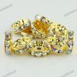 10X CLEAR AB CRYSTAL GOLD SPACER LOOSE BEADS JEWELRY DIY FINDINGS 12MM