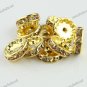 10X LIGHT GOLDEN CRYSTAL GOLD SPACER LOOSE BEADS JEWELRY FINDING 12MM
