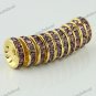 10X LIGHT PURPLE CRYSTAL GOLD SPACER LOOSE BEADS JEWELRY FINDINGS 12MM