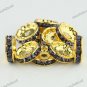 10X VIOLET CRYSTAL GOLD SPACER LOOSE BEADS JEWELRY FINDINGS 12MM