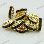 10X DEEP PURPLE CRYSTAL GOLD SPACER LOOSE BEADS FINDINGS 12MM