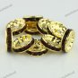 10X COFFEE CRYSTAL GOLD SPACER LOOSE BEADS FINDINGS 12MM