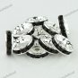 10X BLACK CRYSTAL SILVER SPACER LOOSE BEADS JEWELRY FINDINGS 12MM