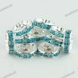 10X LAKE BLUE CRYSTAL SILVER SPACER LOOSE BEADS FINDINGS 12MM