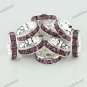 10X LIGHT PURPLE CRYSTAL SILVER SPACER LOOSE BEADS DIY FINDINGS 12MM
