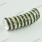 10X OLIVE CRYSTAL SILVER SPACER LOOSE BEADS JEWELRY FINDINGS 12MM