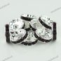 10X DEEP PURPLE CRYSTAL SILVER SPACER LOOSE BEADS JEWELRY FINDING 12MM