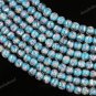 8MM OCEAN BLUE LAMPWORK GLASS SPACER LOOSE BEADS FINDINGS STRAND 14"