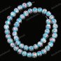 8MM OCEAN BLUE LAMPWORK GLASS SPACER LOOSE BEADS FINDINGS STRAND 14"