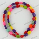 7X9MM MULTICOLOR TURQUOISE HOWLITE OVAL LOOSE BEADS FINDINGS