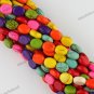 7X9MM MULTICOLOR TURQUOISE HOWLITE OVAL LOOSE BEADS FINDINGS