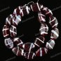 20PCS RED LAMPWORK GLASS OVAL STRIPE BEADS FINDINGS 13X18MM