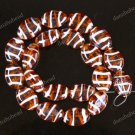 20PCS LIGHT COFFEE LAMPWORK GLASS OVAL STRIPE BEADS FINDINGS 13X18MM