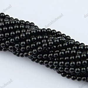 2MM BLACK AGATE ONYX GEMSTONE ROUND BALL LOOSE BEADS 1 STRAND