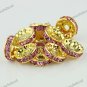 50X PINK CRYSTAL GOLD SPACER LOOSE BEADS JEWELRY FINDINGS WHOLESALE 12MM